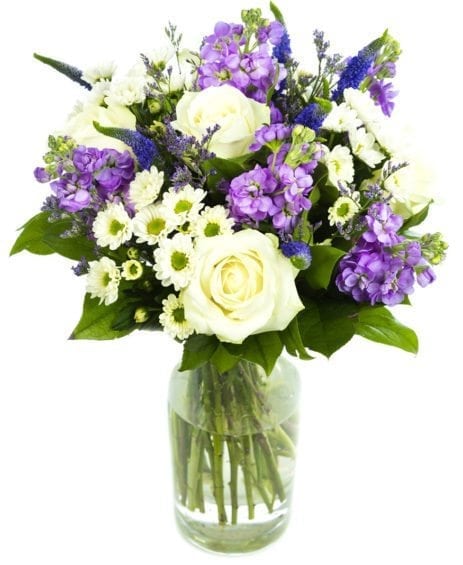 Mixed Cream and Purple Bouquet - Perfect flowers for a ...