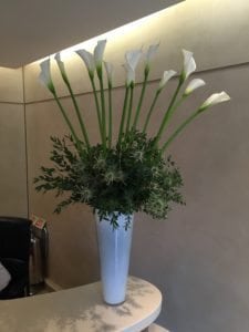 Reception Flowers - Tall Calla Lily arrangement.